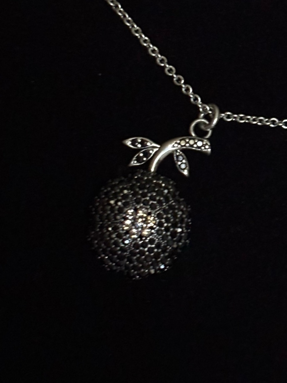 Coach Black Jet Flower Necklace Art Deco Jet Pave Crystals